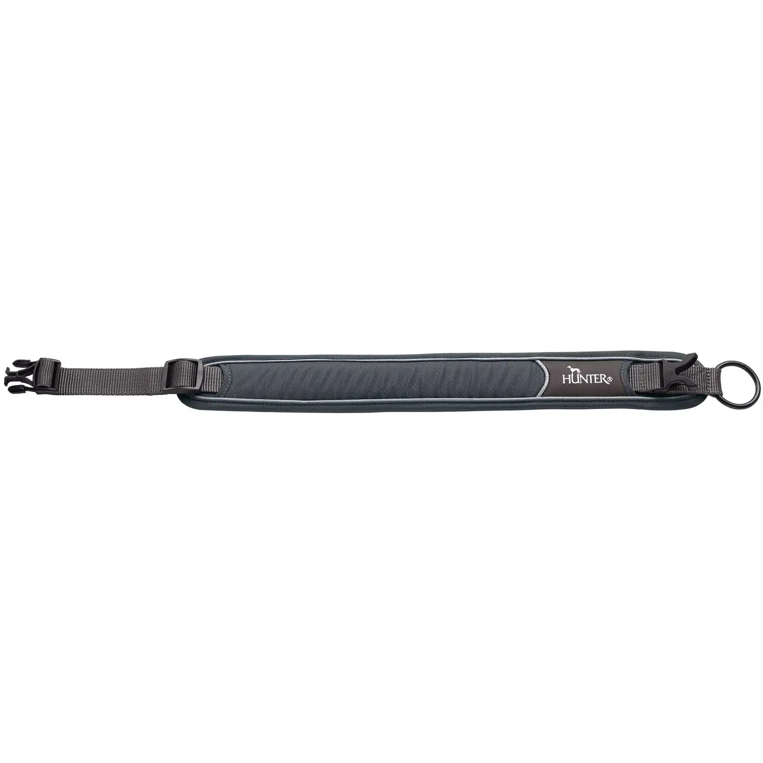 Hunter Halsbånd Divo XL Grå/Grå - justerbart hundehalsbånd (55-65 cm, B 5,5 cm)